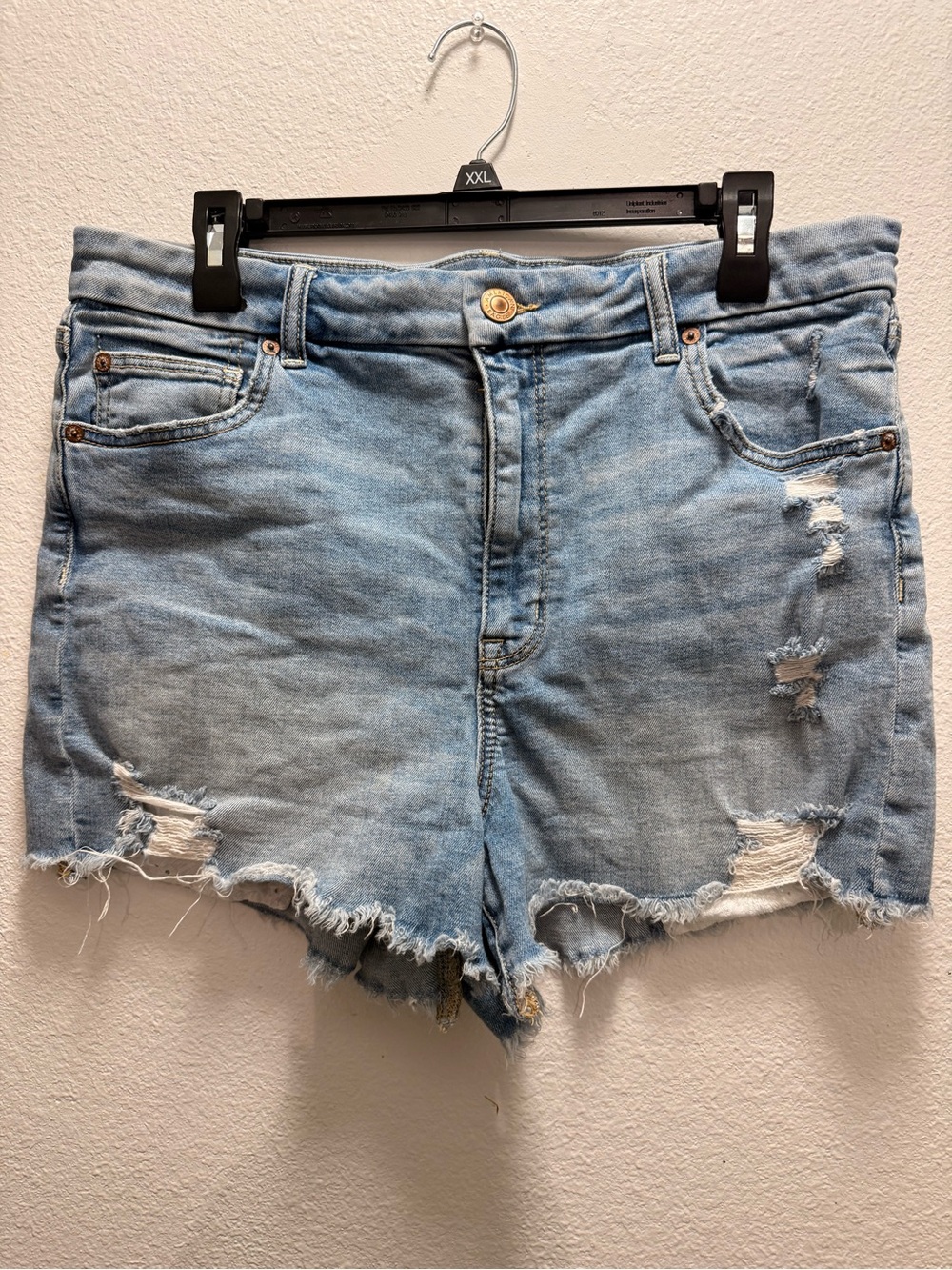 American Eagle Outfitters Light Blue Distressed Denim Cutoff Shorts